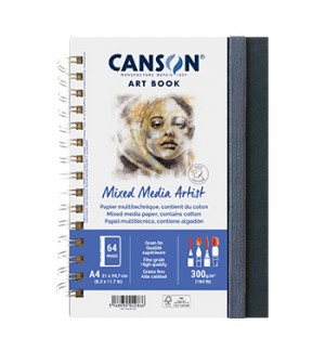 Caderno Canson Artbook Mixed Media Artist A4 300g 56Fls