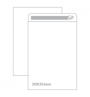 Envelopes Saco 250x353mm Branco 90gr Autodex Pack 50un