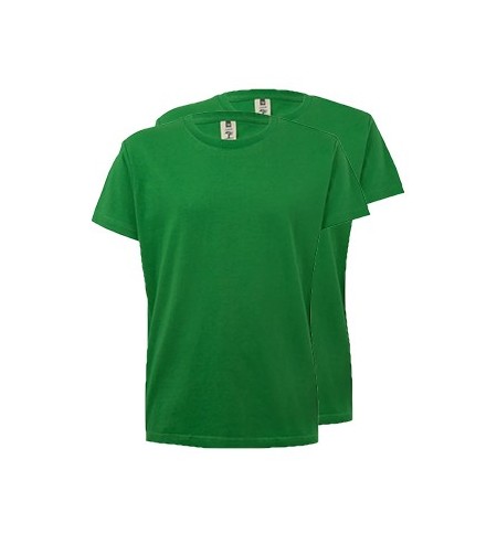 T-Shirt Criança Algodão 155g Verde Kelly Tamanho 7/8 Pack2