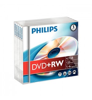 DVD+RW 4.7GB 4x Philips Jewell Case 5un