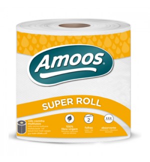 Rolo Toalhas Mão 070mx22cm 2Fls Amoos Super Roll 1un