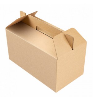 Caixa c/Asa p/Menu "Lunch Box" Kraft 24,5x13,5x12cm 1un