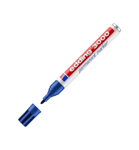 Marcador Permanente Grosso  Edding 3000 Azul 1,5-3mm 1un