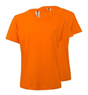 T-Shirt Criança Algodão 155g Laranja Tamanho 3/4 Pack 2un