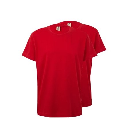 T-Shirt Criança Algodão 155g Vermelho Tamanho 7/8 Pack 2un