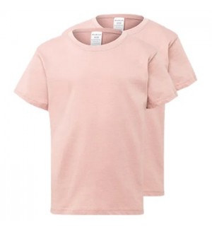 T-Shirt Criança Algodão 155g Rosa Pastel Tamanho 1/2 Pack2