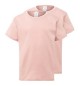 T-Shirt Criança Algodão 155g Rosa Pastel Tamanho 9/11 Pack2