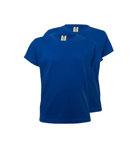 T-Shirt Criança Algodão 155g Azul Índigo Tamanho 3/4 Pack2