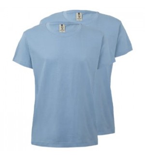 T-Shirt Criança Algodão 155g Azul Fog Tamanho 7/8 Pack2