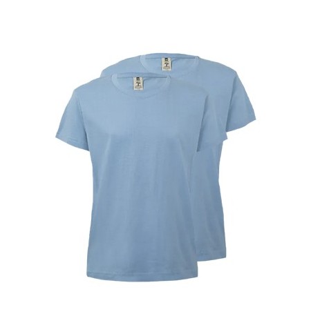 T-Shirt Criança Algodão 155g Azul Fog Tamanho 7/8 Pack2