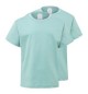 T-Shirt Criança Algodão 155g Verde Pastel Tam 5/6 Pack 2un