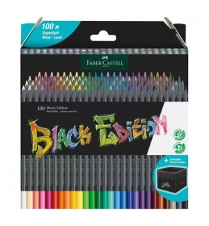 Lápis Cor 100un Cx Cartão Faber-Castell Black Edition 18cm