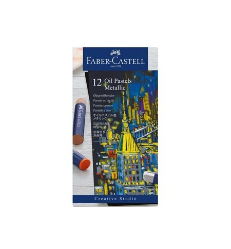 Lápis Pastel a Óleo Faber Castell Cores Metalicas Cx 12un