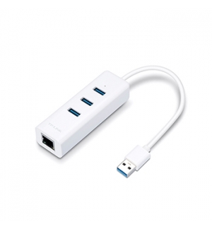 Adaptador USB-A 3.0 para Ethernet Gigabit + 3 Portas USB-A