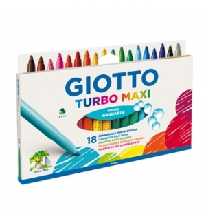 Marcador Feltro Giotto Turbo Maxi 18 Cores (Blister)