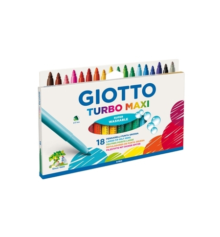 Marcador Feltro Giotto Turbo Maxi 18 Cores Blister