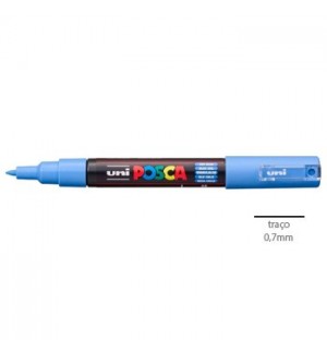 Marcador Uniball Posca PC-1M 0,7mm Azul Céu (48) 1un