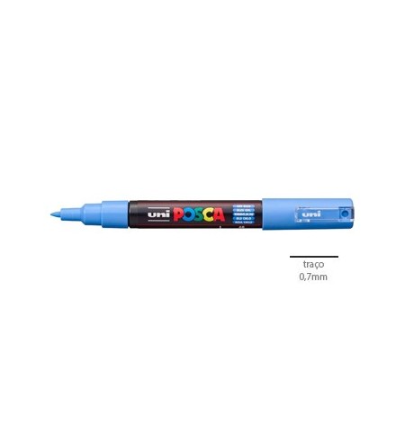 Marcador Uniball Posca PC-1M 0,7mm Azul Céu (48) 1un