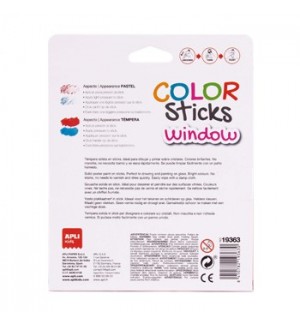 Color Sticks Window 6 Cores Apli Kids