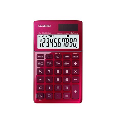 Calculadora de Bolso Casio SL1000TWRD Vermelha 10 Digitos
