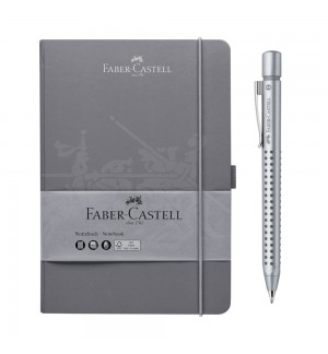 Esferográfica + Notebook A5 Cinza Faber Castell