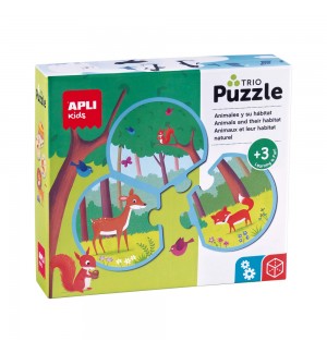 Puzzle Trio Animais 24 Peças