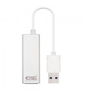 Adaptador USB-A 3.0 para Ethernet Gigabit Prata