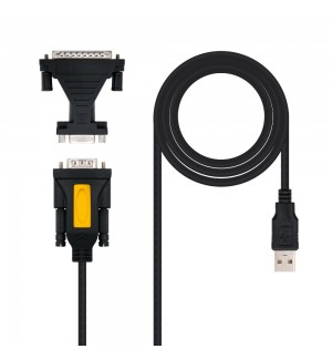Cabo USB-A Macho / DB9 Macho / DB25 Macho 1,8m