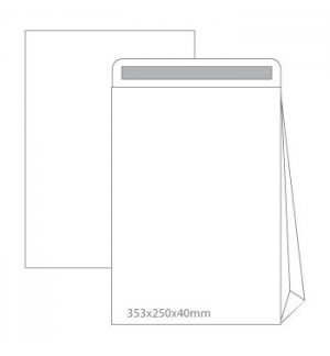 Envelopes Saco 250x353 c/Fole 40mm B4 Branco 090g 50un