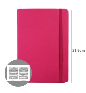 Bloco Notas Pautado 215x145cm Semi Pele Rosa 116 Flh 