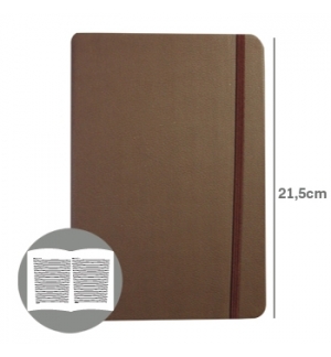 Bloco Notas Pautado 215x145cm Semi Pele Castanho 116 Fo 