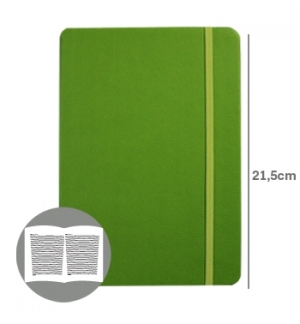 Bloco Notas Pautado 215x145cm Semi Pele Verde 116 Folha 