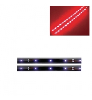 Fita LED auto-adesiva dupla 12VDC vermelha c/ boto ON/OFF 