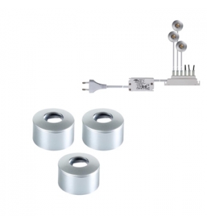 Sistema LED p/ decoracao interior 3x1W branco quente 3000K 