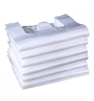 Sacos Plástico Alças 45x55cm Branco Pack 5Kg