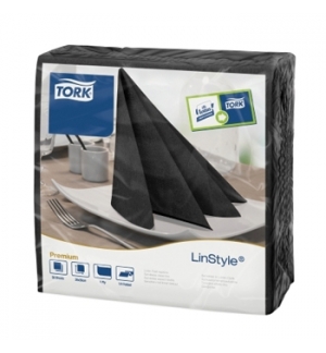 Guardanapos TORK Linstyle Preto1Fls 39x39cm 12x50600un 