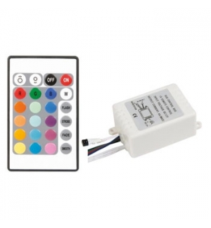 Controlador LED RGB com controle remoto IR low cost 