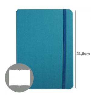 Bloco Notas Liso 215x145cm Semi Pele Azul Turquesa 116F 