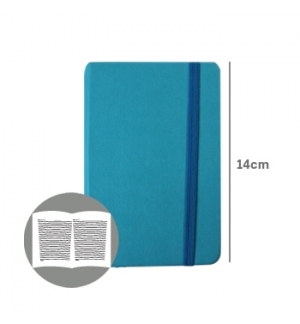 Bloco Notas Pautado 14x9cm Semi Pele Azul Turquesa 116F 