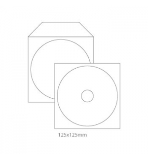Envelopes Papel c/Janela 125x125mm p/CD/DVD Pack50un-Branco 