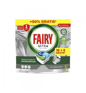 Detergente Máquina Loiça Pastilhas Fairy Ultra 16+8un
