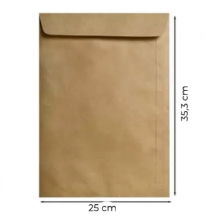 Envelopes Saco 250x353mm Kraft 90gr Autodex Pack 50un
