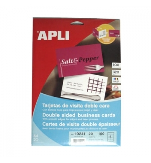 Cartoes Visita InkJet-Laser Matte 320gr 85x54mm Apli (100un)