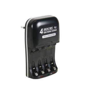 Carregador Pilhas Rápido AA e AAA NiMH c/Saída USB-A