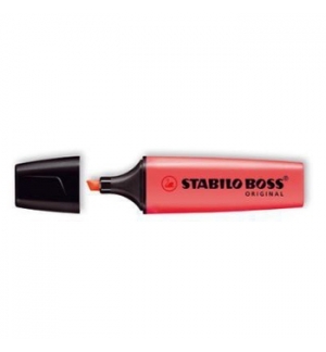 Marcador Fluorescente Stabilo Boss Vermelho 70/40 Cx 10un 