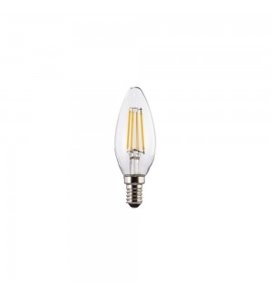 Lâmpada Vela LED E14 4W 470lm Transparente Branco Quente