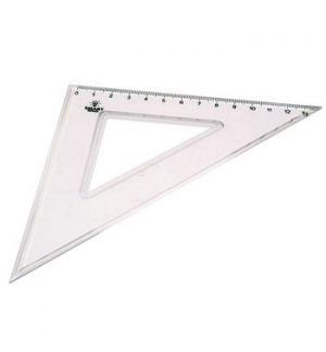 Esquadro Plastico Cristal Smart Office 45 - 14cm - 1un 