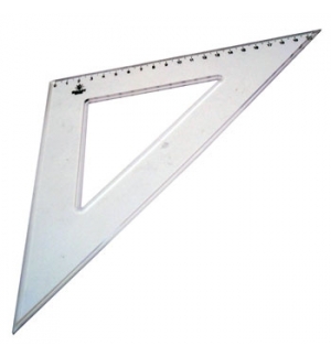 Esquadro Plastico Cristal Smart Office 45 - 21cm - 1un 