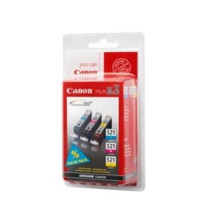 Pack Tinteiros Canon 521 3 Cores 2934B010 9ml