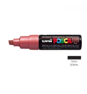 Marcador Uniball Posca PC-8K 8mm Vermelho Metálico 1un